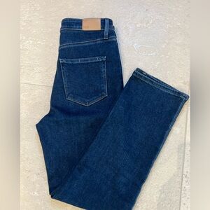 PAIGE Dark Blue Women's Straight Jeans